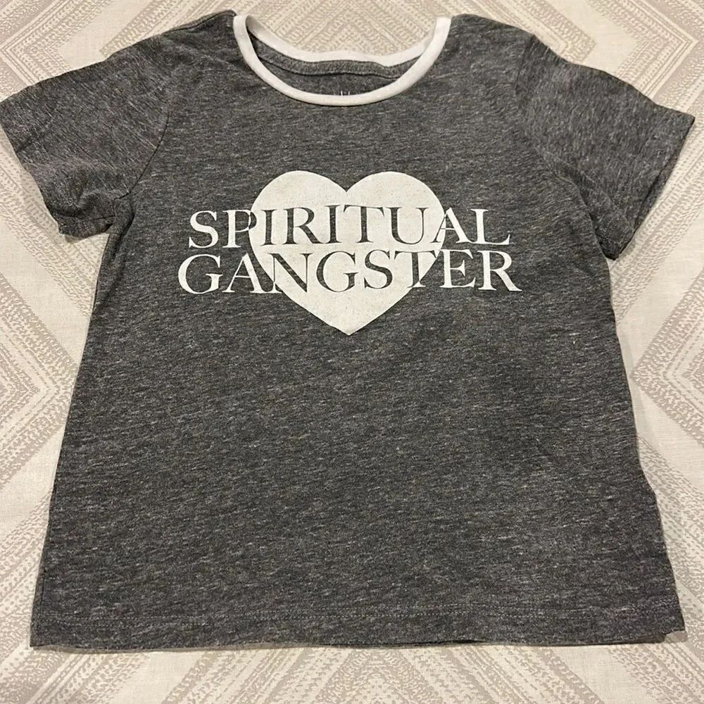 Spiritual Gangster Grey Girls Heart Short Sleeve T-Shirt